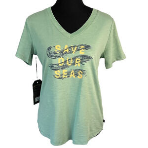 NWT United by Blue "Save Our Seas" Graphic V-Neck Short Sleeve T-Shirt, …